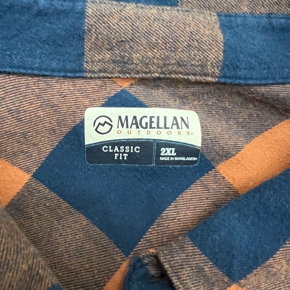 Magellan Outdoors Men's Classic Fit Long Sleeve 100% Cotton Shirt Plaid Size 2XL - Picture 6 of 9
